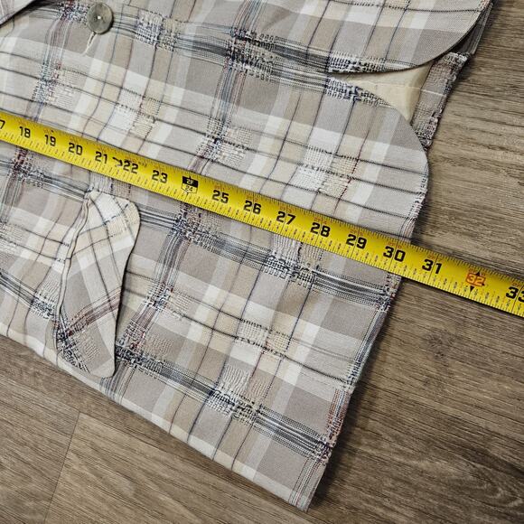 Vtg David N Plaid Blazer Womens 12 Linen Textured Acadamia Workwear Cottage Boho - Picture 8 of 9